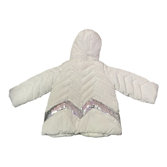 Dkny White Puffer Jacket With Silver Sequins Size 12 months - Picture 5 of 5